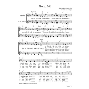 Produktbild des Artikels Nie zu früh (Noten - Download)
