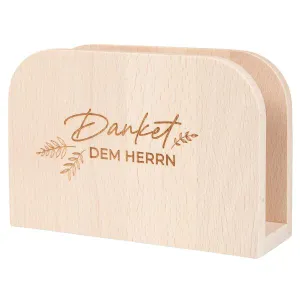 Produktbild des Artikels Serviettenständer Holz "Danket dem Herrn" ()