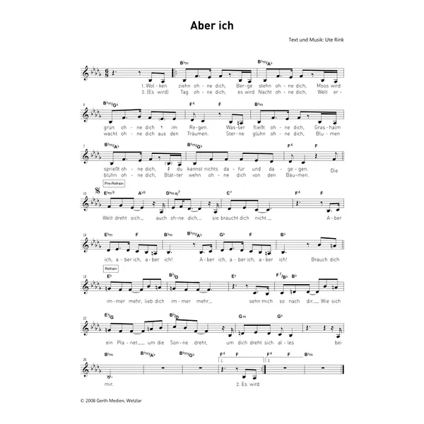 Produktbild des Artikels Aber ich (Noten - Download)