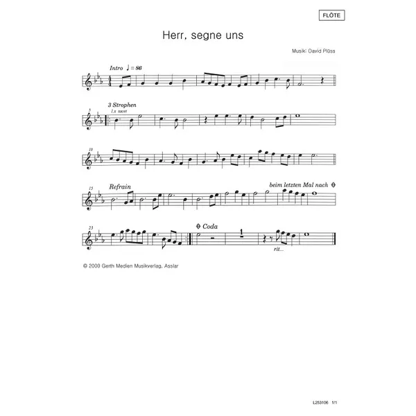 Produktbild des Artikels Herr, segne uns (Flöte) (Noten - Download)