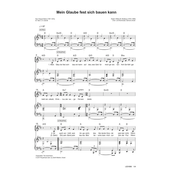 Produktbild des Artikels Mein Glaube fest sich bauen kann (Noten - Download)