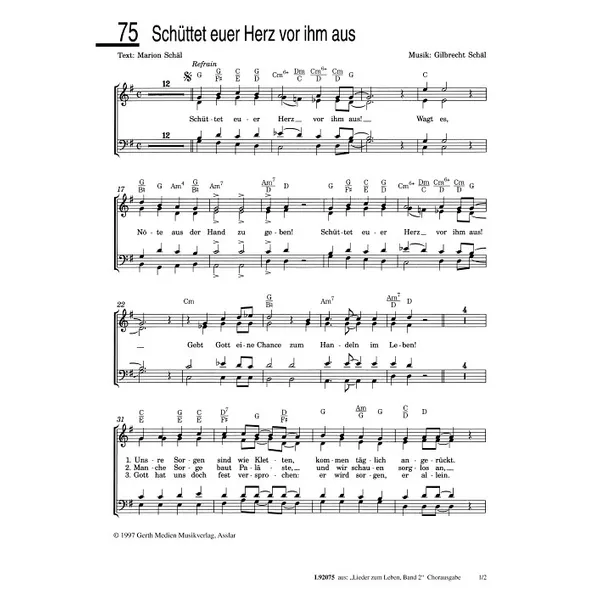 Produktbild des Artikels Schüttet euer Herz vor ihm aus (Noten - Download)