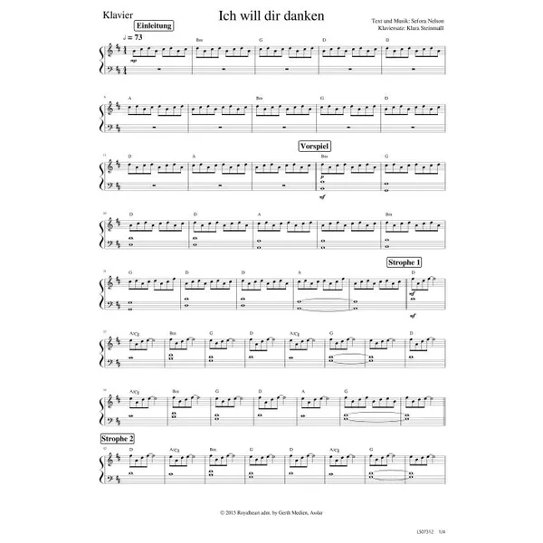 Produktbild des Artikels Ich will dir danken (Noten - Download)