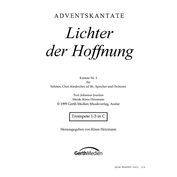 Produktbild des Artikels Lichter der Hoffnung (Trompete 1-3 in C) (Noten - Download)