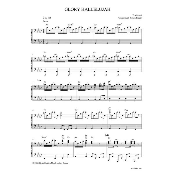 Produktbild des Artikels Glory Hallelujah (Noten - Download)