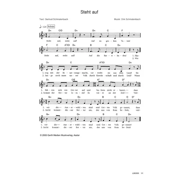 Produktbild des Artikels Steht auf (Noten - Download)