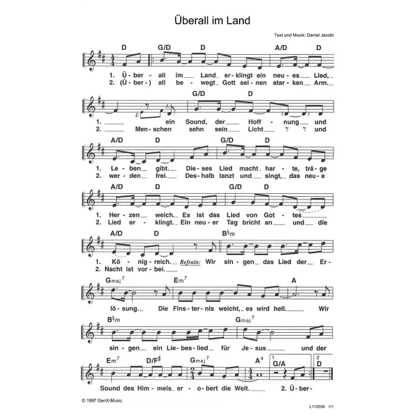 Produktbild des Artikels Überall im Land (Noten - Download)