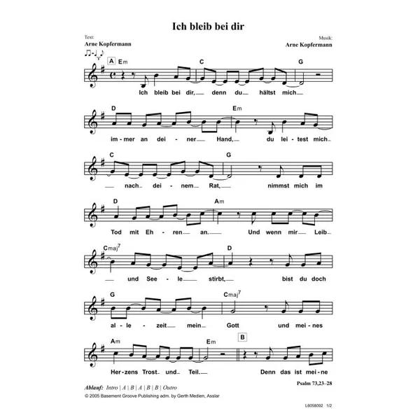 Produktbild des Artikels Ich bleib bei dir (Noten - Download)