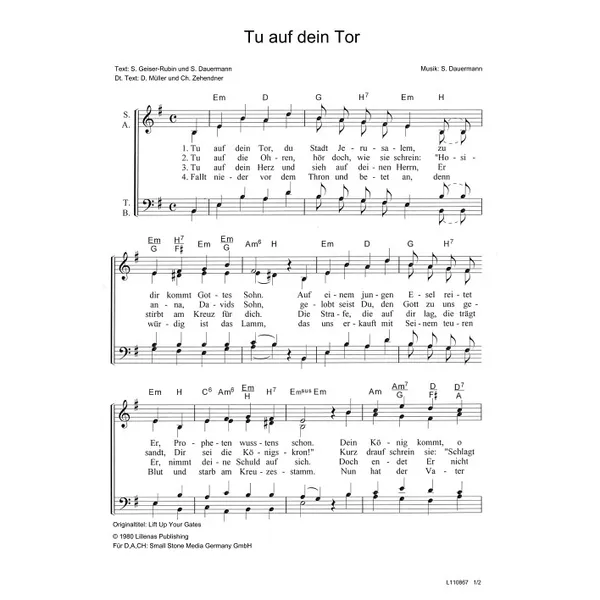 Produktbild des Artikels Tu auf dein Tor (Noten - Download)