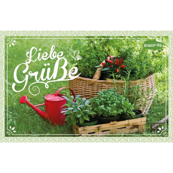 Produktbild des Artikels Kräuter-Dip-Karte - Liebe Grüße (Lebensmittel)