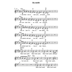 Produktbild des Artikels Du weißt (Noten - Download)