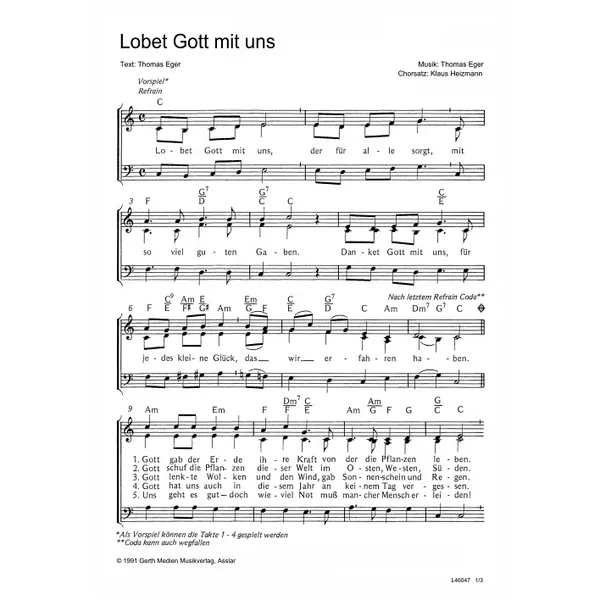 Produktbild des Artikels Lobet Gott mit uns (Noten - Download)