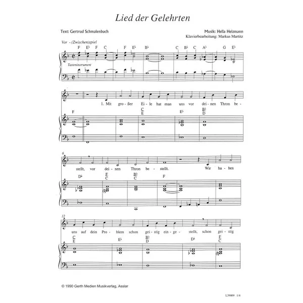 Produktbild des Artikels Lied der Gelehrten (Noten - Download)