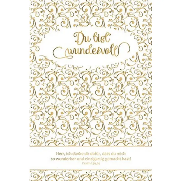 Produktbild des Artikels Faltkarte: Du bist wundervoll - Gold-Edition - Neutral (Schreibwaren)