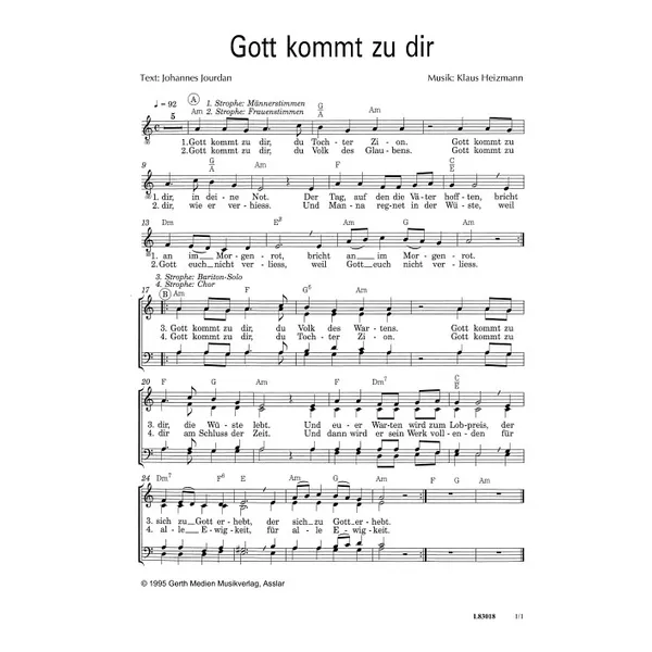 Produktbild des Artikels Gott kommt zu dir (Noten - Download)