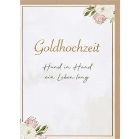 Produktbild des Artikels Faltkarte "Hand in Hand" - Goldhochzeit (Schreibwaren)