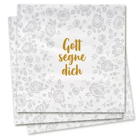 Produktbild des Artikels Servietten - Gott segne dich (Rosenmuster) ()