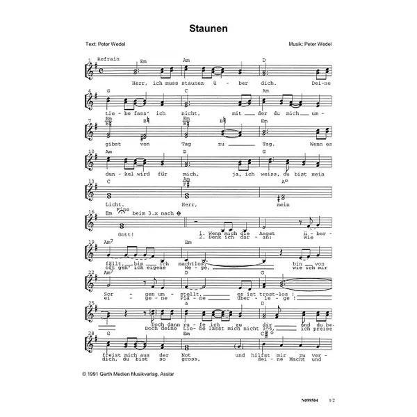 Produktbild des Artikels Staunen (Noten - Download)