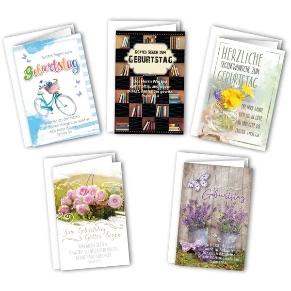 Produktbild des Artikels Faltkarten - Geburtstag 5er Set (Schreibwaren)
