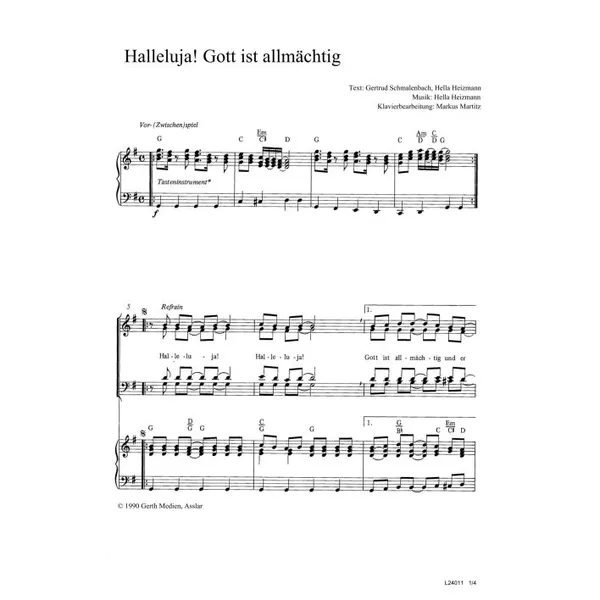 Produktbild des Artikels Halleluja! Gott ist allmächtig (Noten - Download)