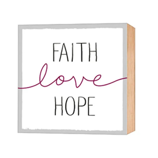 Produktbild des Artikels Holz-Deko-Bild: Faith - Love - Hope ()