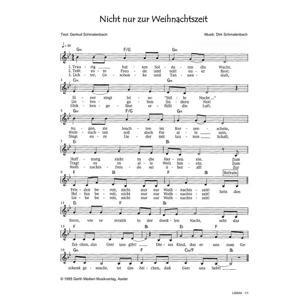 Produktbild des Artikels Nicht nur zur Weihnachtszeit (Noten - Download)