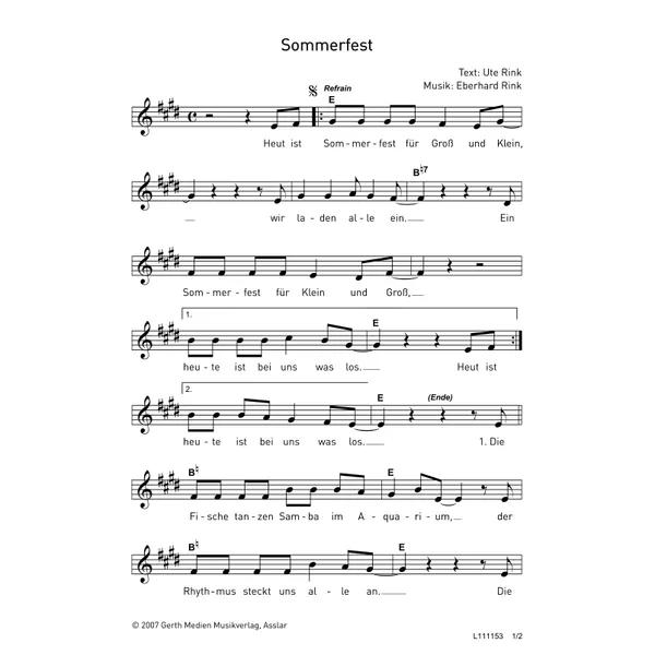 Produktbild des Artikels Sommerfest (Noten - Download)