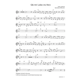 Produktbild des Artikels Gib mir Liebe ins Herz (Geige / Querflöte) (Noten - Download)