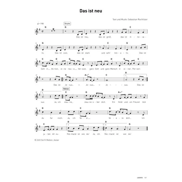 Produktbild des Artikels Das ist neu (Noten - Download)