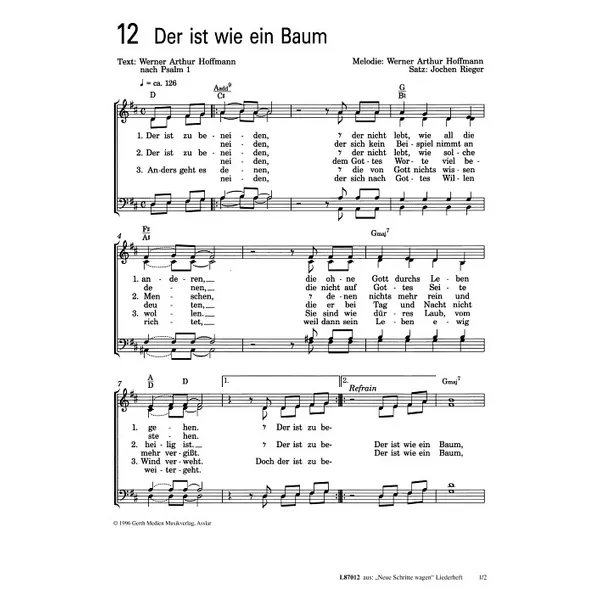 Produktbild des Artikels Der ist wie ein Baum (Noten - Download)