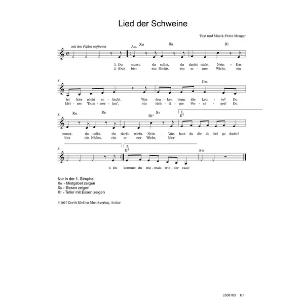 Produktbild des Artikels Lied der Schweine (Noten - Download)