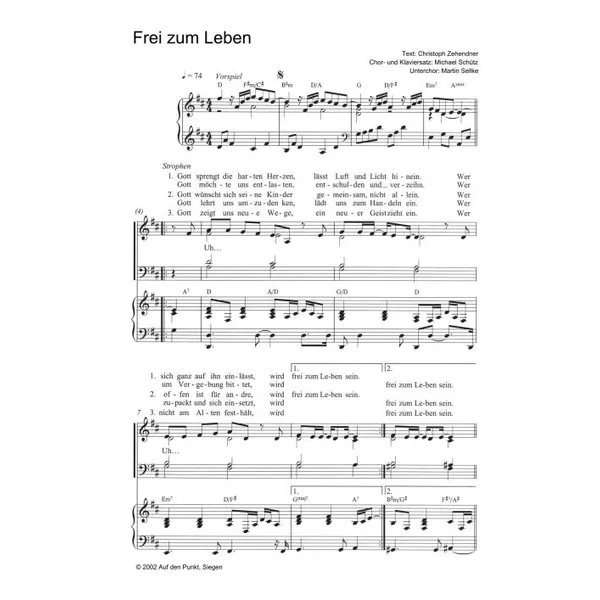 Produktbild des Artikels Frei zum Leben (Noten - Download)