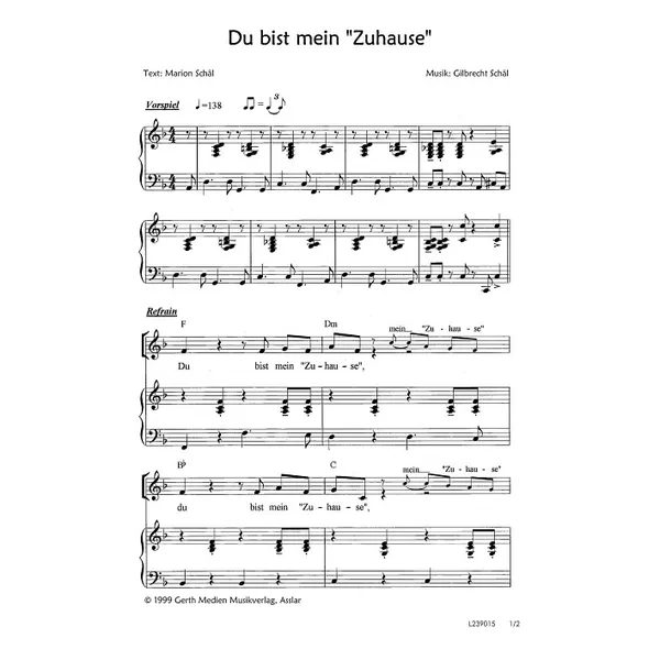 Produktbild des Artikels Du bist mein Zuhause (Noten - Download)