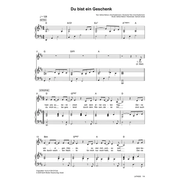 Produktbild des Artikels Du bist ein Geschenk (Noten - Download)