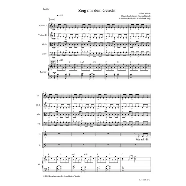 Produktbild des Artikels Zeig mir dein Gesicht (Noten - Download)