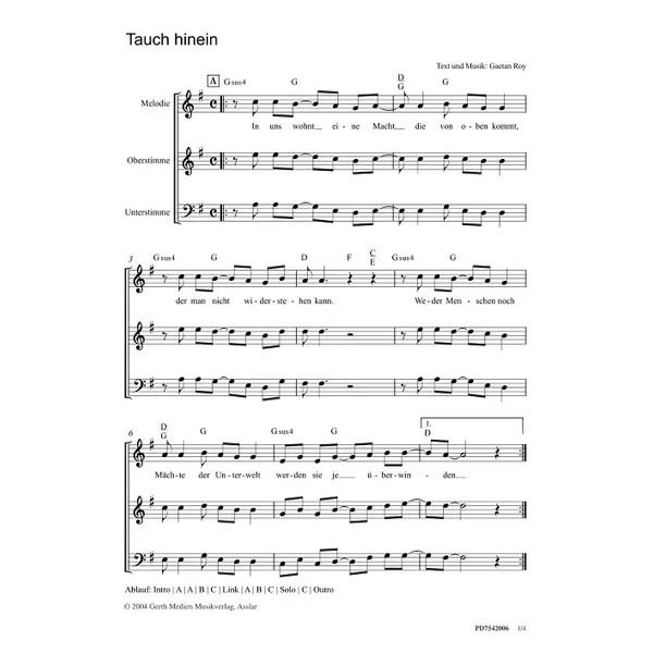 Produktbild des Artikels Tauch hinein (Noten - Download)