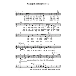Produktbild des Artikels Jesus (Ich will dich lieben) (Noten - Download)