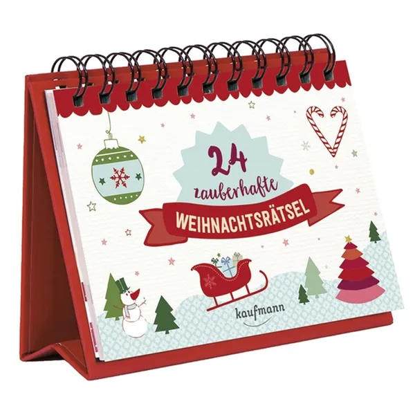 Produktbild des Artikels 24 zauberhafte Weihnachtsrätsel - Adventskalender (Buch - Spiralbindung)