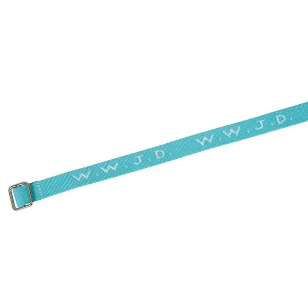 Produktbild des Artikels Armband "WWJD" gewebt - hellblau ()