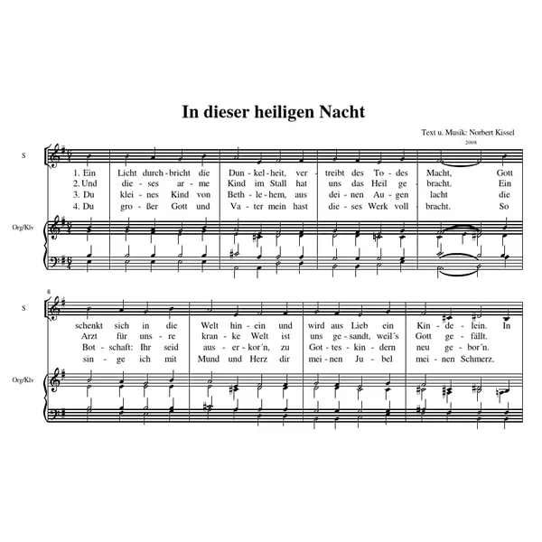 Produktbild des Artikels In dieser heiligen Nacht (Noten - Download)