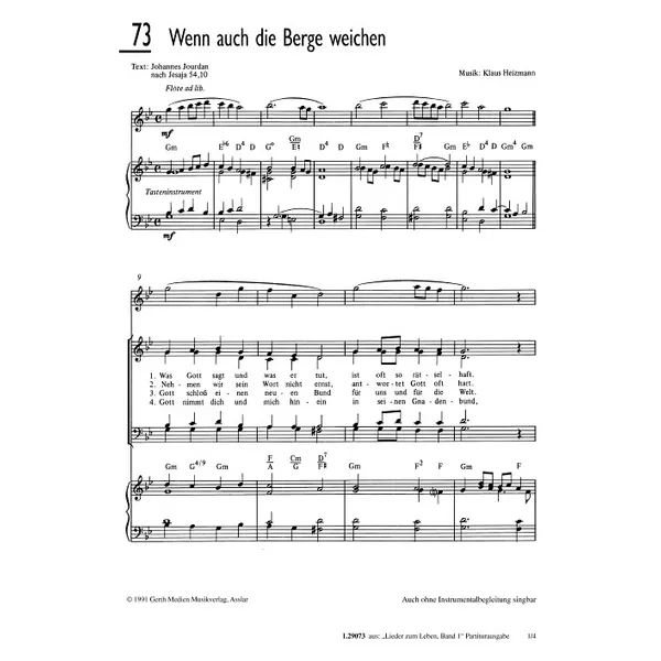 Produktbild des Artikels Wenn auch die Berge weichen (Noten - Download)