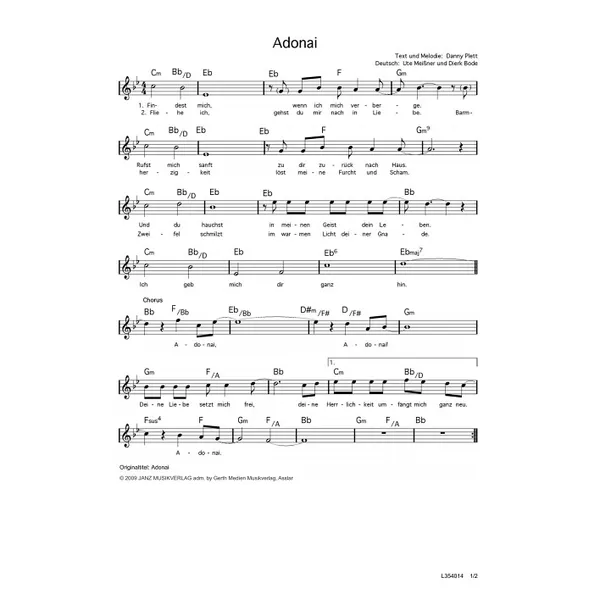 Produktbild des Artikels Adonai (Noten - Download)