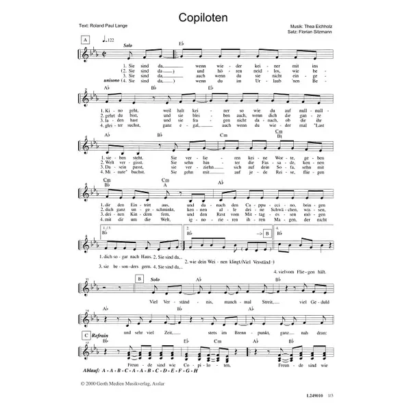 Produktbild des Artikels Copiloten (Noten - Download)