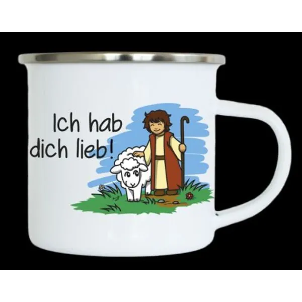 Produktbild des Artikels Emaille-Becher "Ich hab dich lieb!" ()