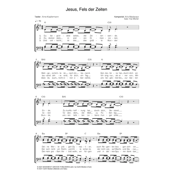 Produktbild des Artikels Jesus Fels der Zeiten (Noten - Download)