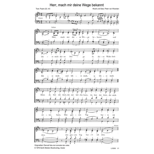Produktbild des Artikels Herr, mach mir deine Wege bekannt (Noten - Download)