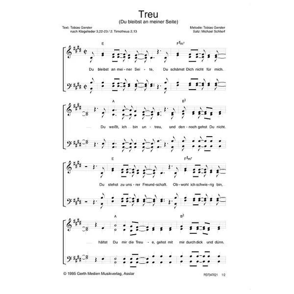 Produktbild des Artikels Treu (Noten - Download)