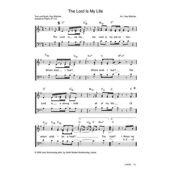 Produktbild des Artikels The Lord Is My life (Noten - Download)