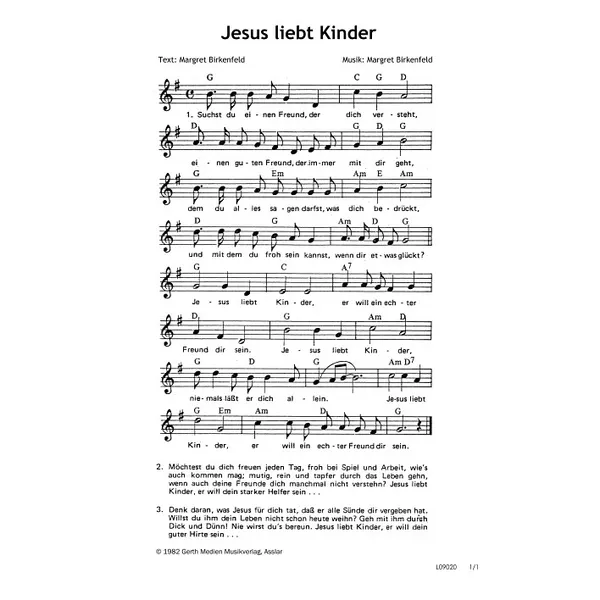 Produktbild des Artikels Jesus liebt Kinder (Noten - Download)