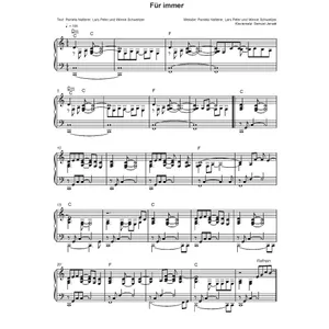Produktbild des Artikels Für immer (Noten - Download)
